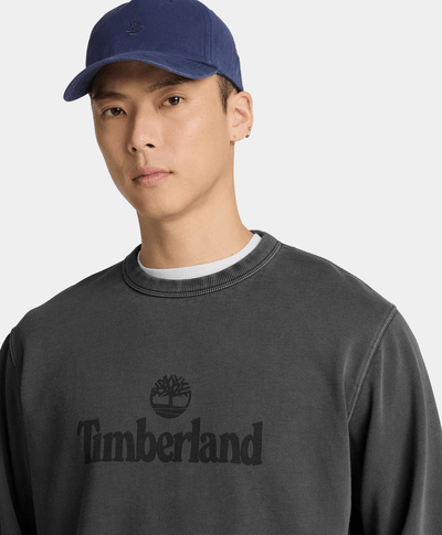 Sudadera de cuello redondo deslavada South Cabot para hombre, Negro