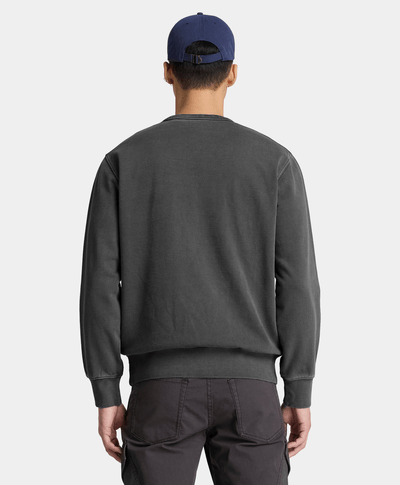 Sudadera de cuello redondo deslavada South Cabot para hombre, Negro