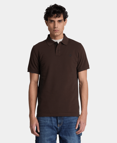 Polo de manga corta Oyster River para hombre, Café