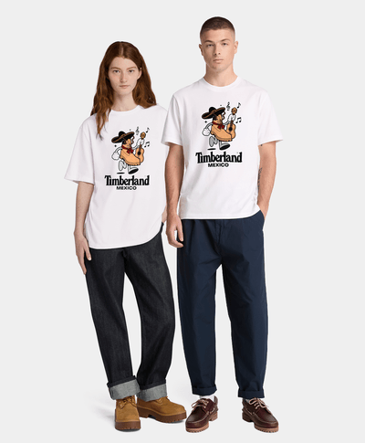 Playera Timberland edición especial México Unisex, Blanco