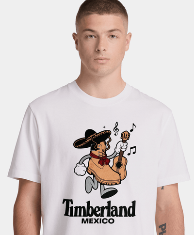 Playera Timberland edición especial México Unisex, Blanco