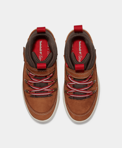 Tenis Lisbon Street Mid con cierre de velcro para niños, Café