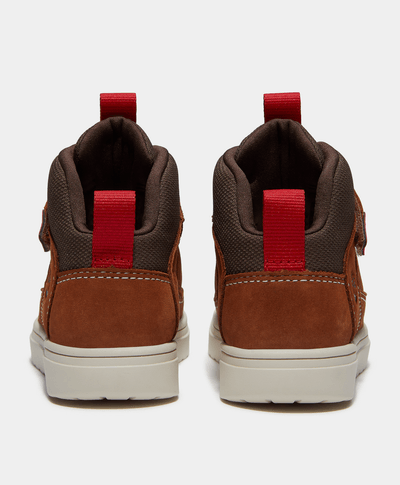 Tenis Lisbon Street Mid con cierre de velcro para niños, Café