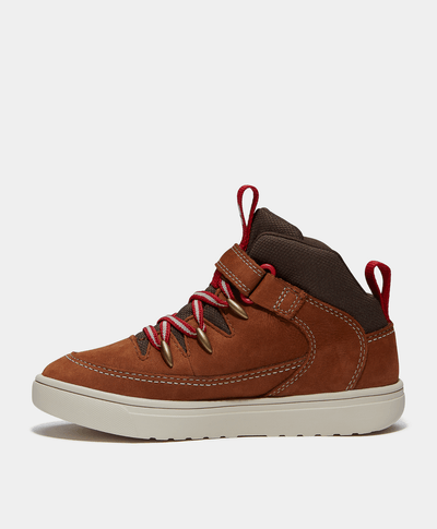 Tenis Lisbon Street Mid con cierre de velcro para niños, Café