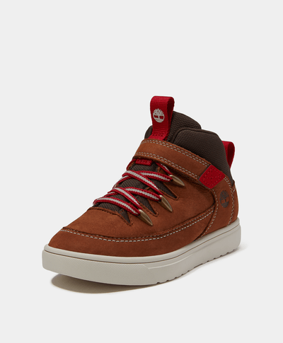 Tenis Lisbon Street Mid con cierre de velcro para niños, Café