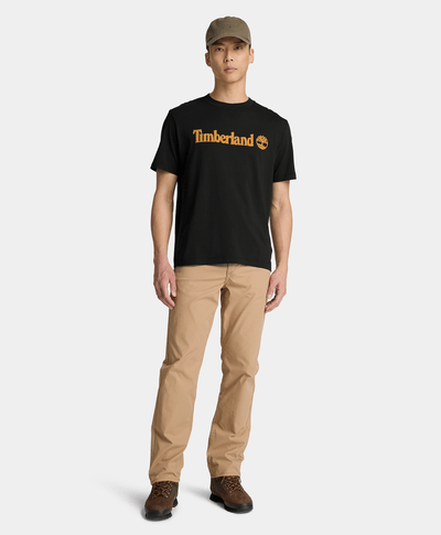 Playera de manga corta Northwood con logo lineal para hombre, Negro