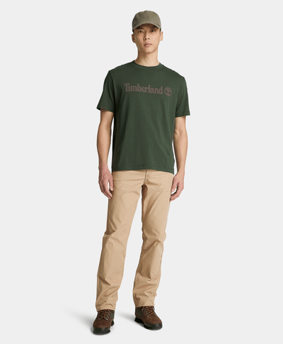 Playera de manga corta Northwood con logo lineal para hombre, Verde