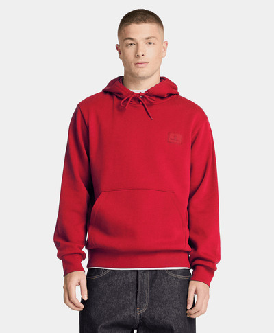 Sudadera con gorro y logo de silicona para hombre, Rojo