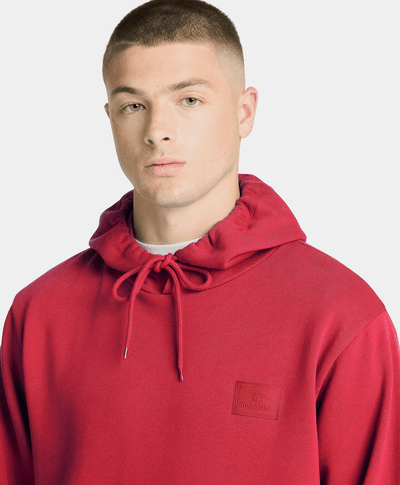 Sudadera con gorro y logo de silicona para hombre, Rojo