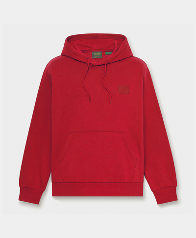 Sudadera con gorro y logo de silicona para hombre, Rojo