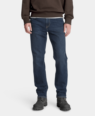 Pantalón de mezclilla recto para hombre, Azul