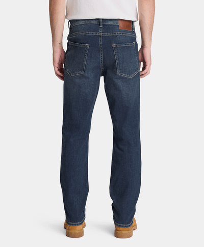 Pantalón de mezclilla recto para hombre, Azul