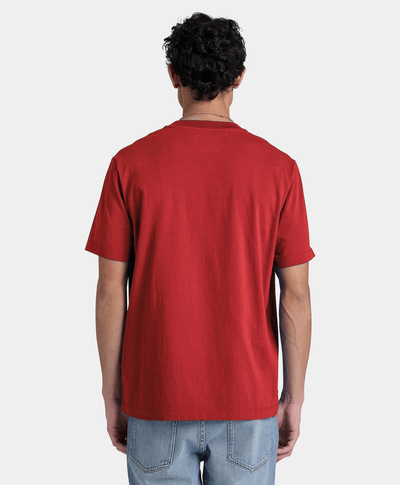 Playera de manga corta con logo de silicona para hombre, Rojo