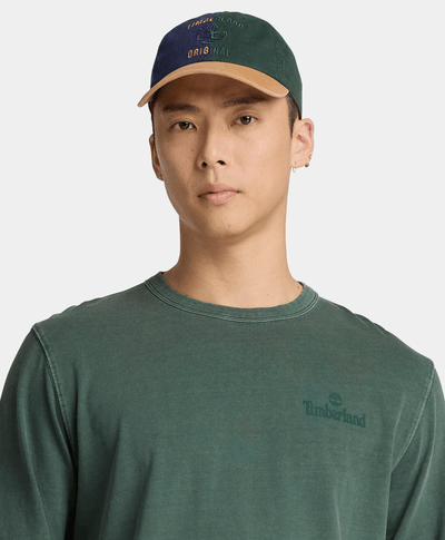 Playera de manga larga teñida South Cabot para hombre, Verde