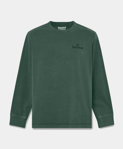 Playera de manga larga teñida South Cabot para hombre, Verde