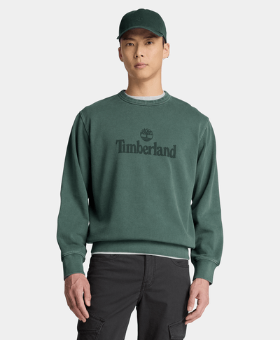 Sudadera de cuello redondo deslavada South Cabot para hombre, Verde