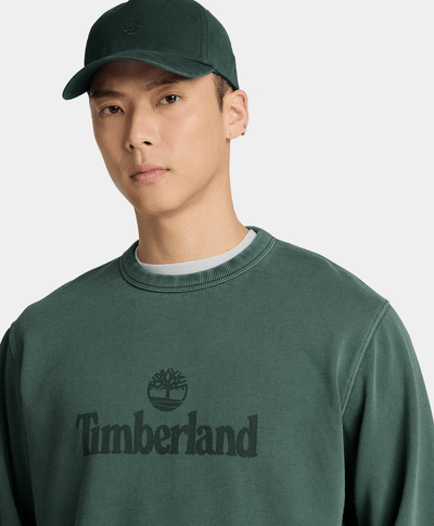Sudadera de cuello redondo deslavada South Cabot para hombre, Verde